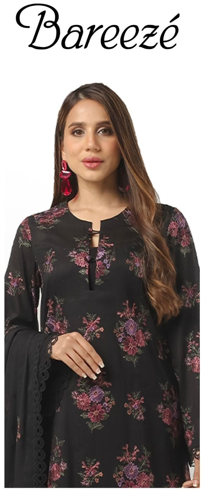 3 pcs embroidered dhanak