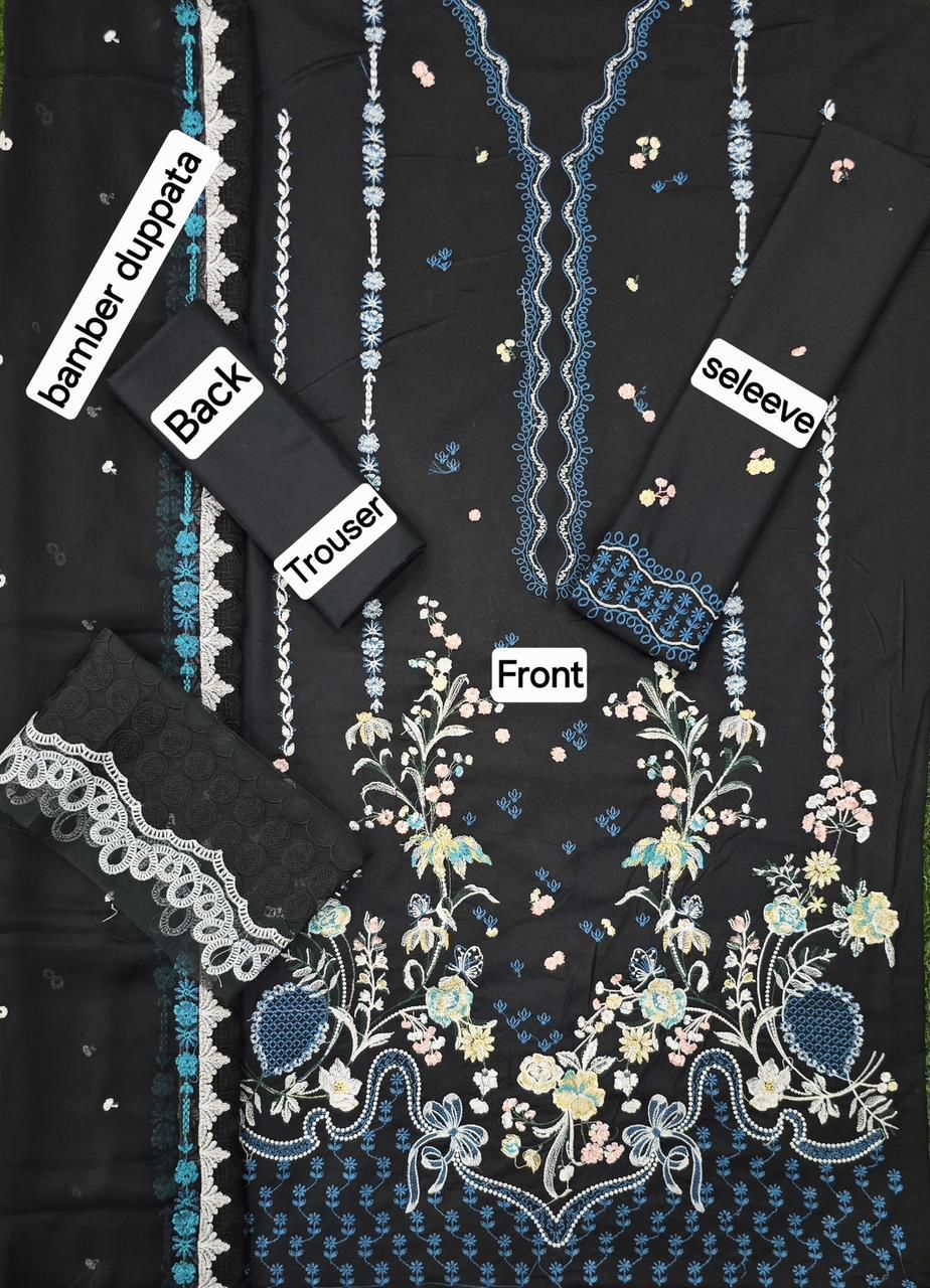 Zara Shahjahan 3 Pcs Embroidery with Bamber Dupatta | Un-Stitched