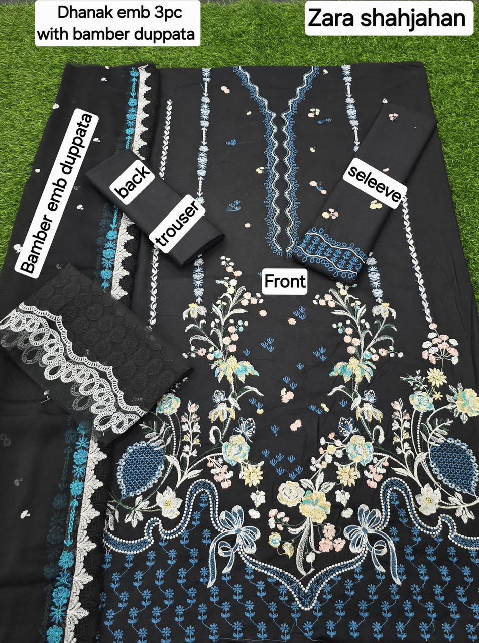 Zara Shahjahan 3 Pcs Embroidery with Bamber Dupatta | Un-Stitched