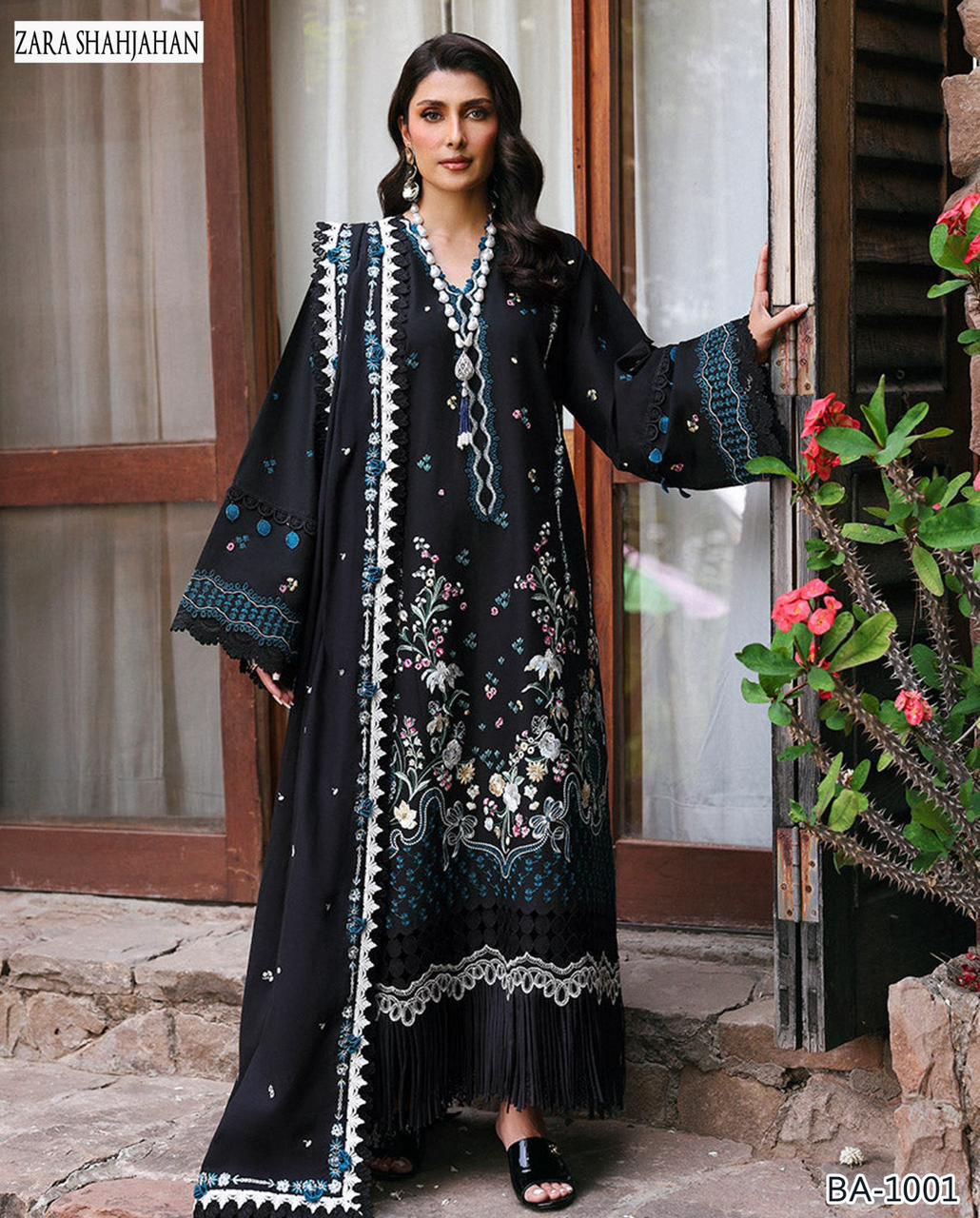 Zara Shahjahan 3 Pcs Embroidery with Bamber Dupatta | Un-Stitched