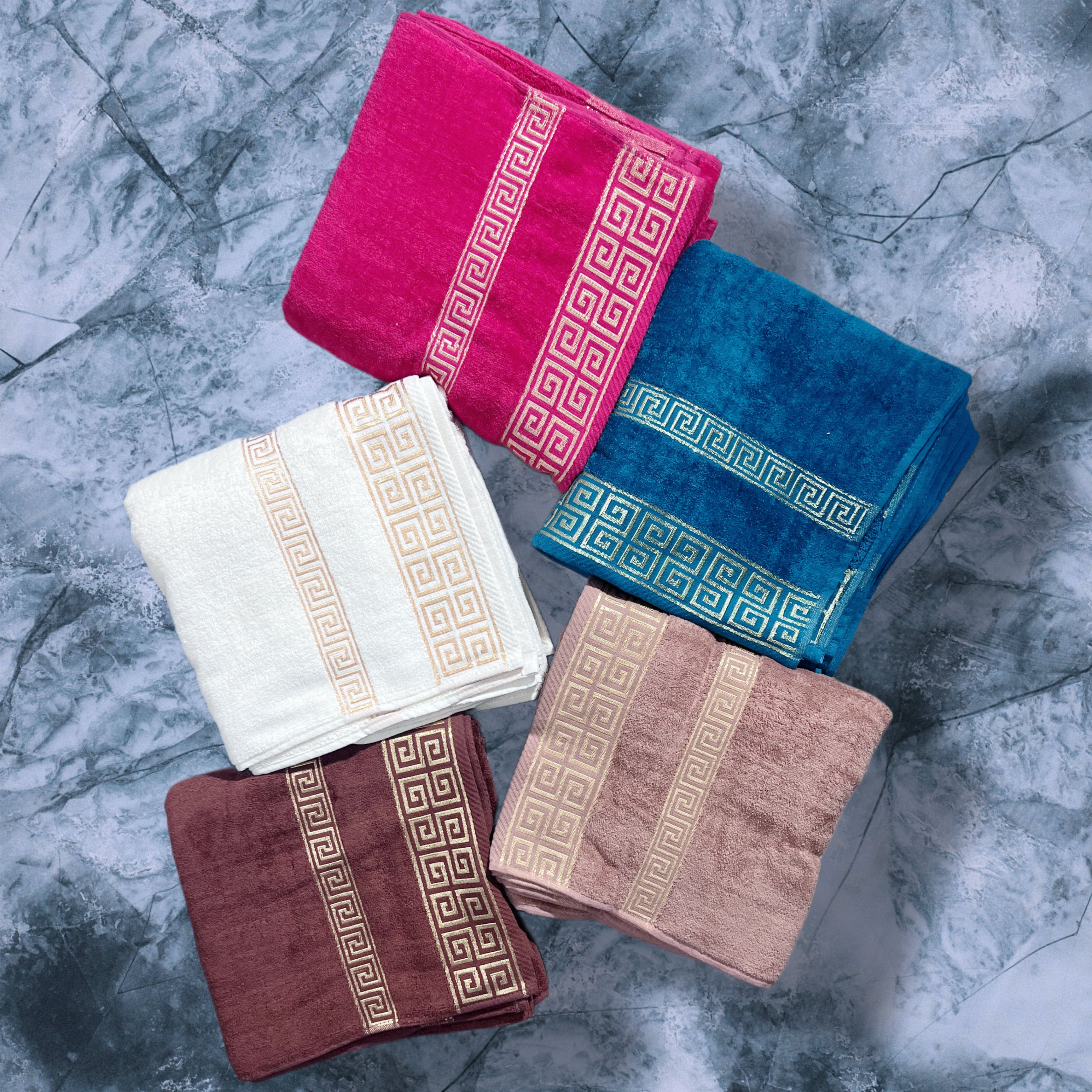 Export Quality Pure Cotton Bath Towel | Versace Embroidered