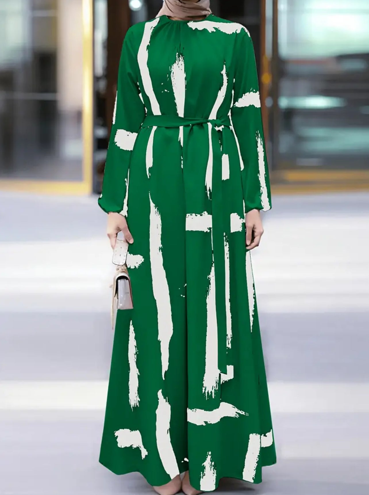 Elegant abstract printed abaya