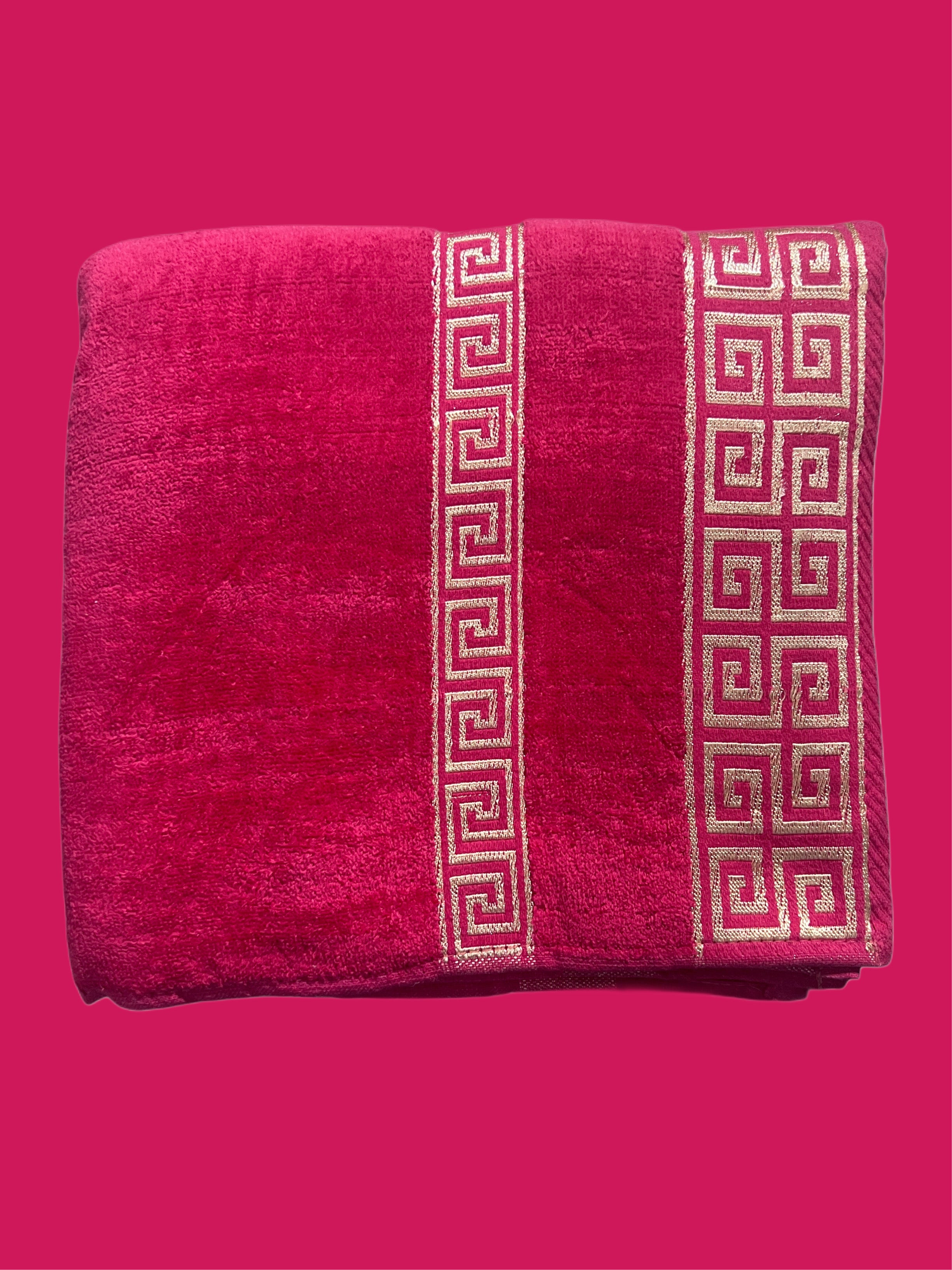 Export Quality Pure Cotton Bath Towel | Versace Embroidered