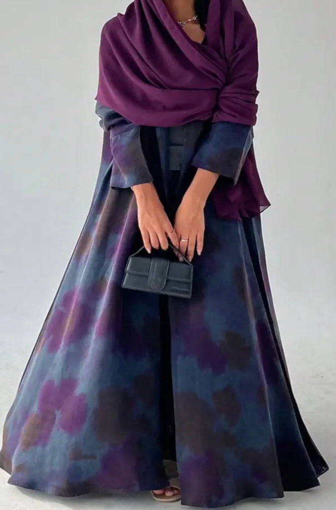 Elegant abaya with vibrant Tie & Dye