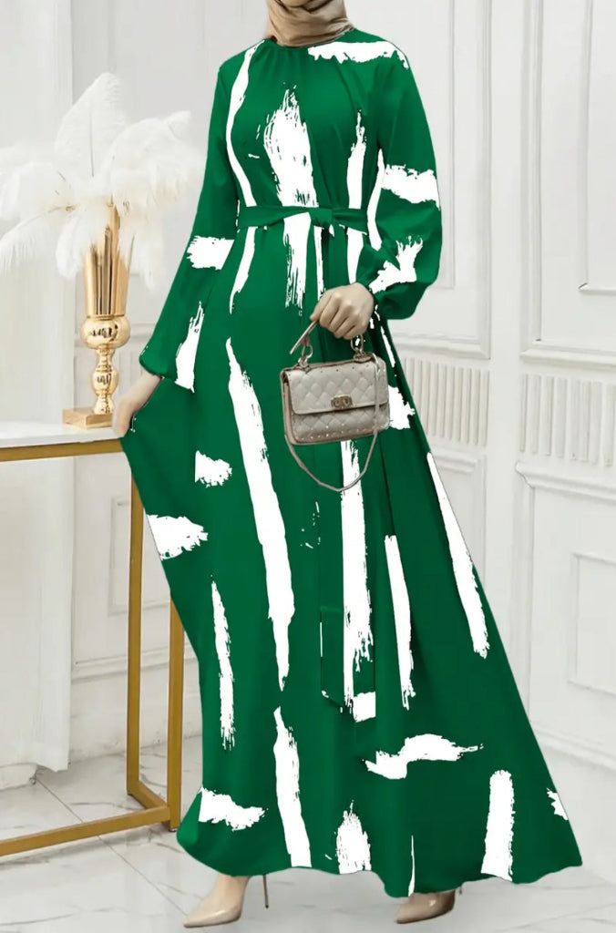 Elegant abstract printed abaya