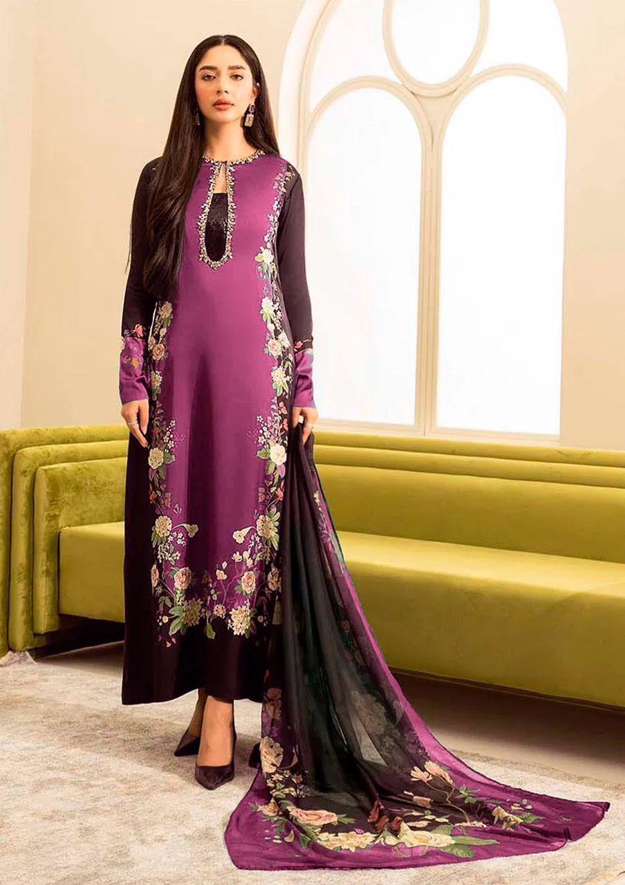 Digital Print Shamooz Silk - 3 Pcs