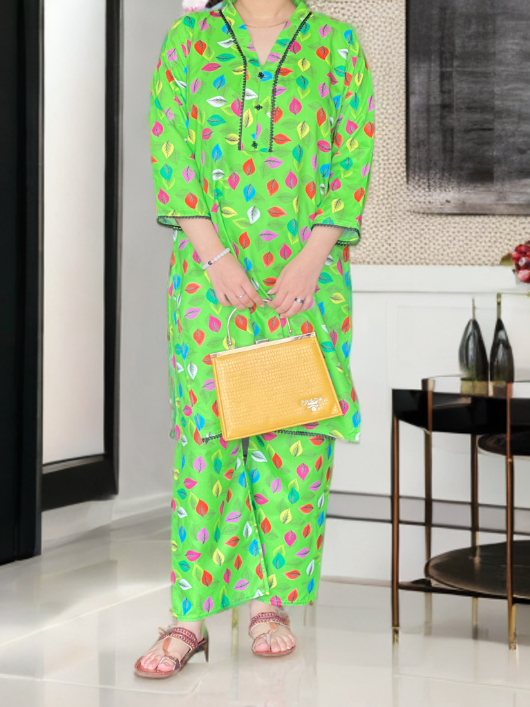Ready to Wear Printed suite | leaf Print cord set