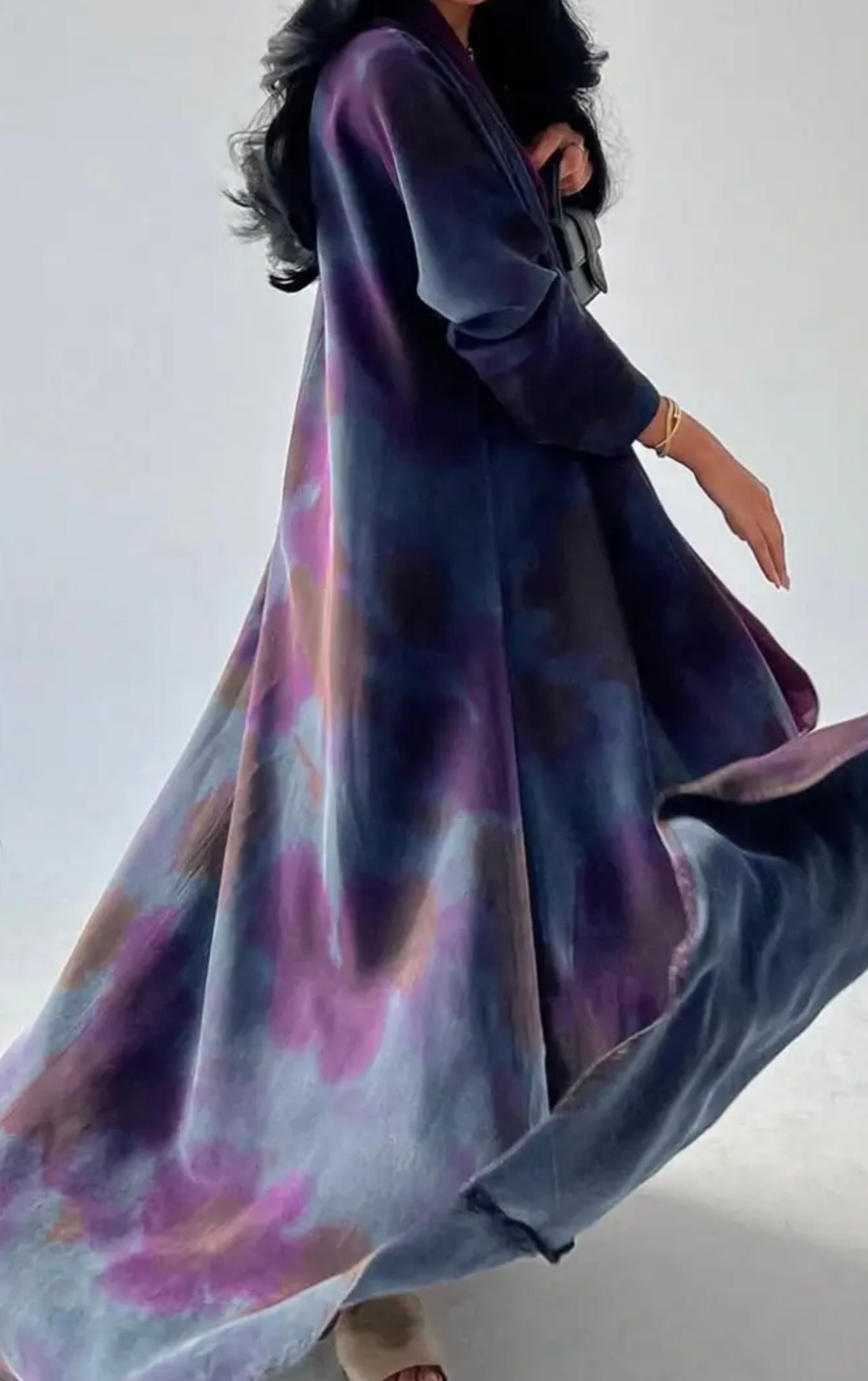 Elegant abaya with vibrant Tie & Dye