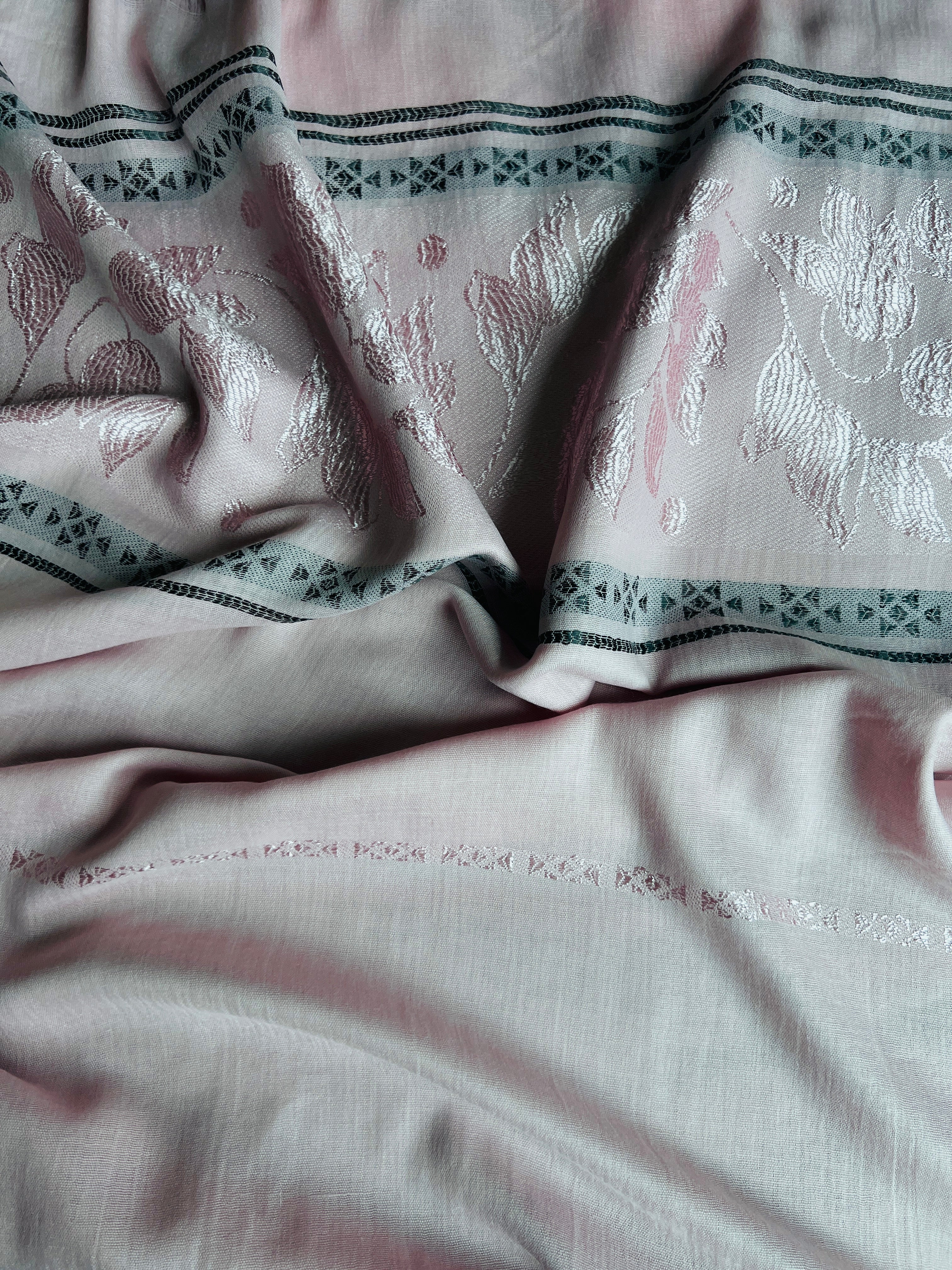 Elegant Light weight Staller with Floral Jacquard Design | Soft Fabric