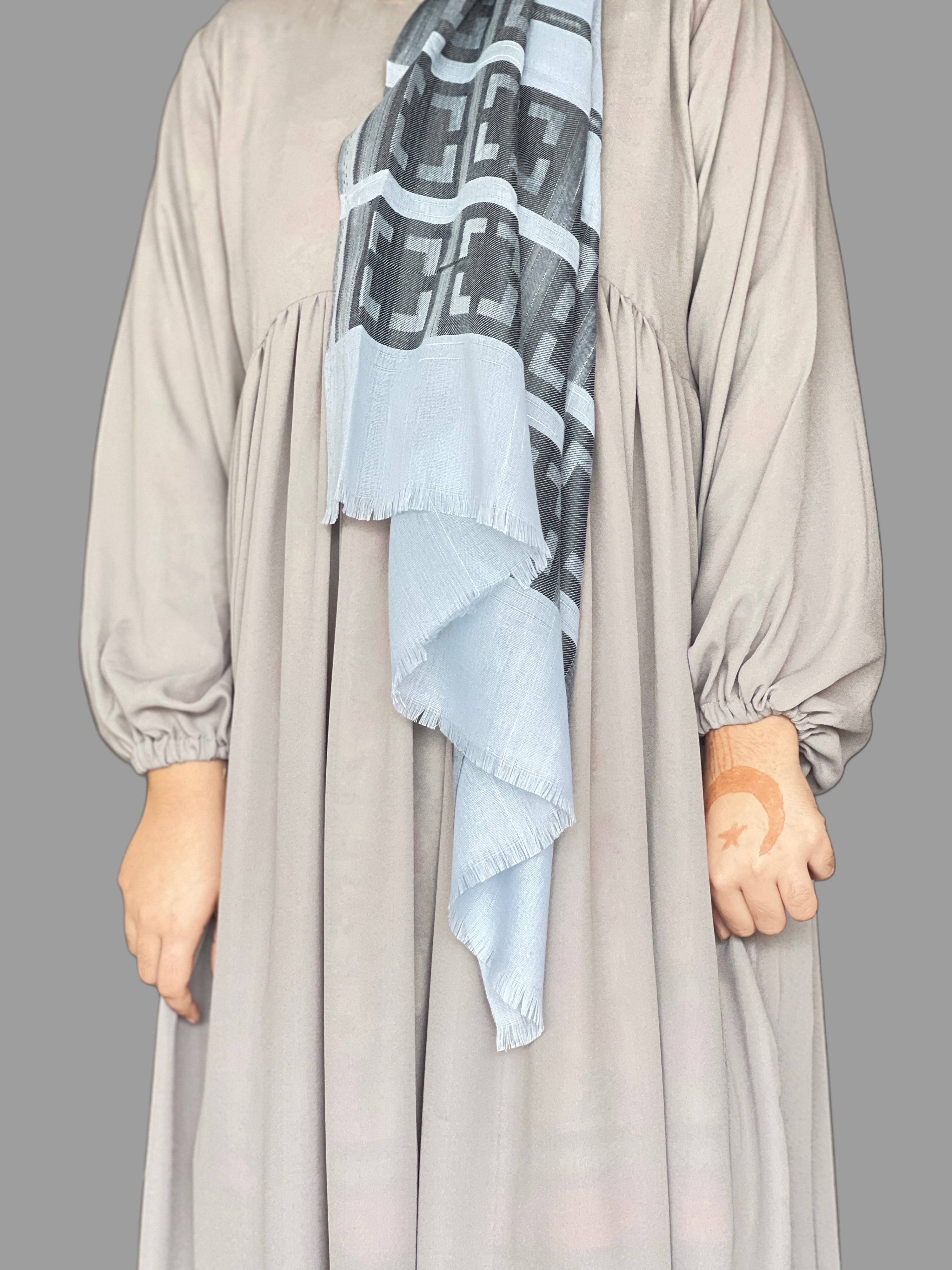 Light Grey descent abaya for girls women